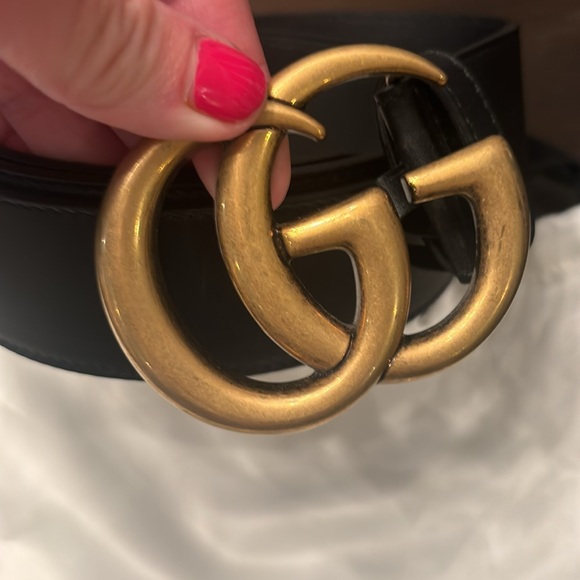 AUTHENTIC GUCCI MARMONT BLACK WIDE BELT - Picture 2 of 6